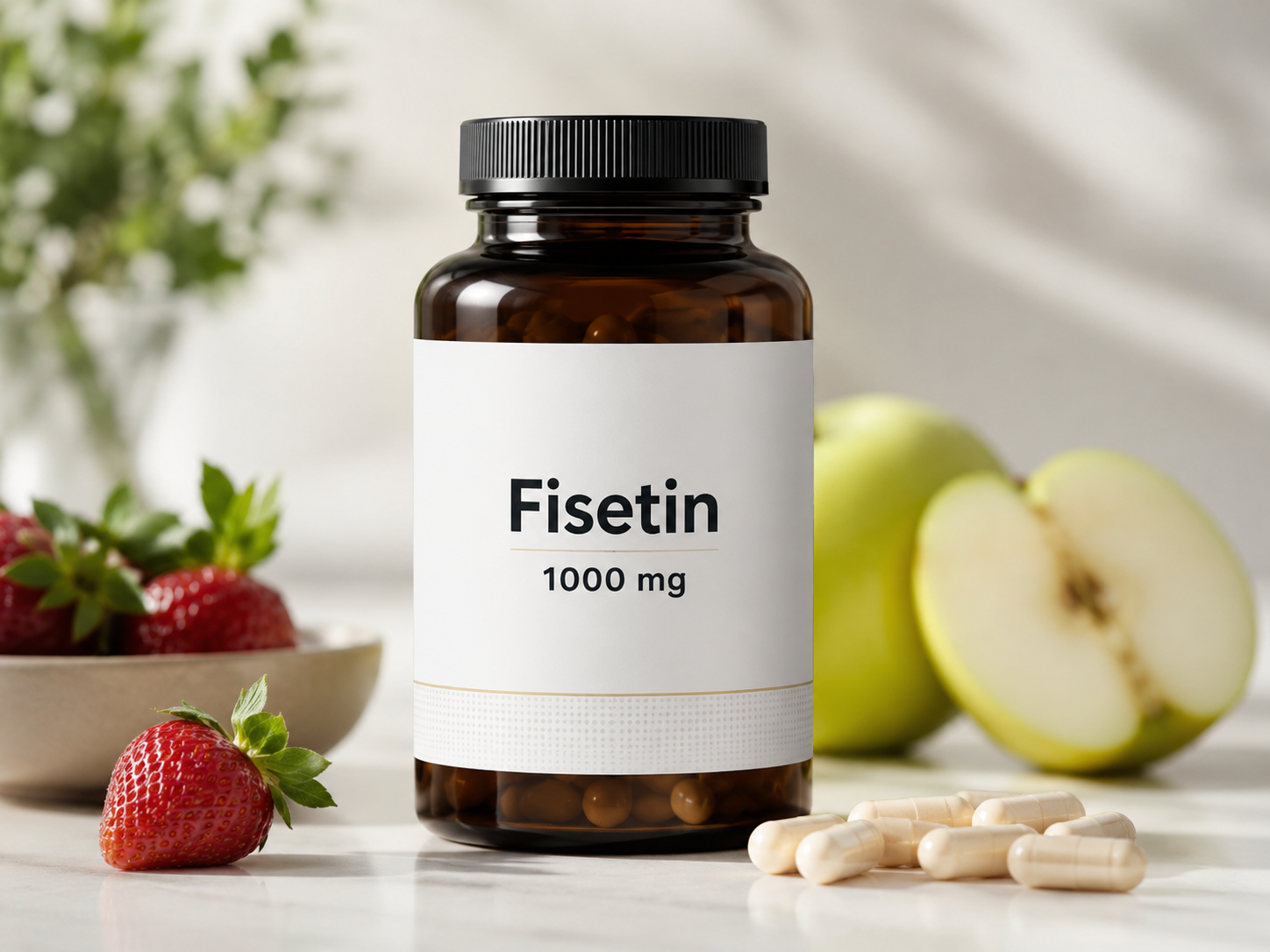Fisetin and senolytic supplement visual for Fisetin 1000mg: High-Dose Labels Explained